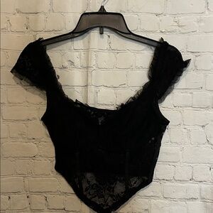 SHEIN Black Lace Top